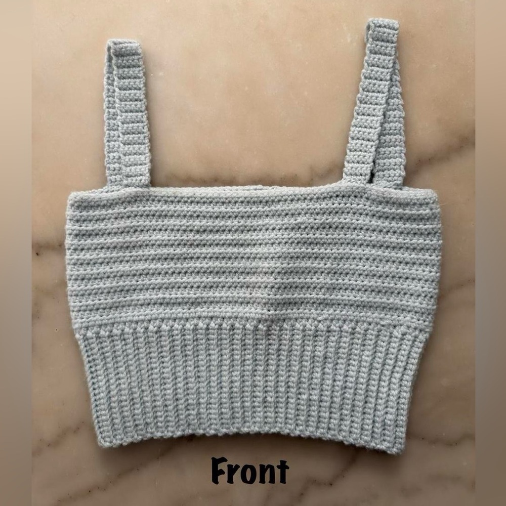 Handmade Pastel Blue Crochet Crop Top